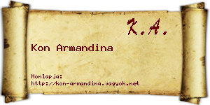 Kon Armandina névjegykártya
